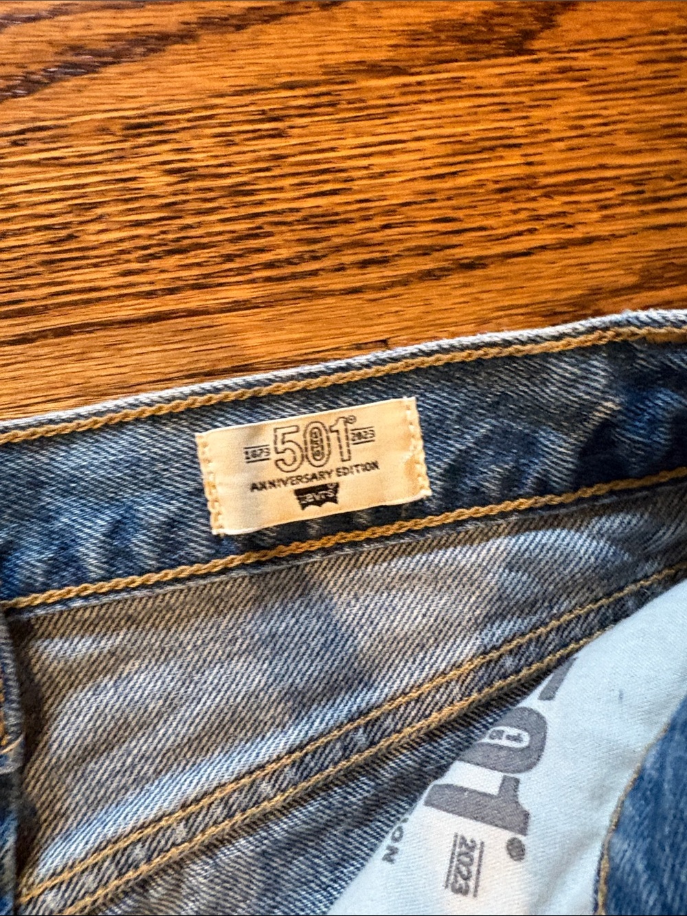 Signature by Levi Strauss Light Blue Denim Shorts with Patchwork Panels - Picture 2 of 4